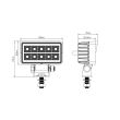 Proiector lucru 88x48, 10 LED-uri, 12-24V, 15W, 2800lm, flood L0167 TruckLed 
