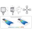 Proiector lucru 100x100, LED, 1500lm, 24W, striat, LED1. 46800 Wesem