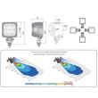 Proiector lucru 100x100, LED, 2000lm, Spot, cu intrerupator, LED2F. 47680 Wesem