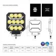Proiector lucru 101x101, LED, cu pozitie alba tip STRIPE, combo, 15W, 12-24V, 1500m, L0184 TruckLed