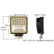 Proiector lucru 106x106, LED, cu 2 functii, cu Angel Eyes, 9-30V, 126W, margine rosie, 92854 TruckLight