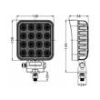 Proiector lucru 108x108, LED-uri Osram, 10-30V, 64W, 5120lm, 5700K, flood, TT.13364 
