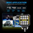 Proiector lucru 110x110, 19 LED-uri, 12-24V, 48W, 4800lm, cu 3 functii, cu functie stroboscopica, Breckner Germany PV94