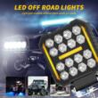 Proiector lucru 110x110, 19 LED-uri, 12-24V, 48W, 4800lm, cu 3 functii, cu functie stroboscopica, Breckner Germany PV94