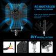 Proiector lucru 110x110, 19 LED-uri, 12-24V, 48W, 4800lm, cu 3 functii, cu functie stroboscopica, Breckner Germany PV94