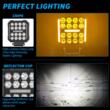 Proiector lucru 110x110, 19 LED-uri, 12-24V, 48W, 4800lm, cu 3 functii, cu functie stroboscopica, Breckner Germany PV94