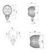 Proiector lucru 104x120, LED, 12-24V, 22W, 2000lm, 4°, CRV2D.56200 Wesem