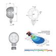 Proiector lucru 104x120, LED, 12-24V, 22W, 2000lm, 60°, CRV2C.56100 Wesem
