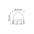 Girofar 12-24V, h125, 55-70W, prindere cu magnet, bec H1, LOB106 TruckLed  