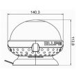 Girofar 12/24V, h114, prindere cu magnet, 2 becuri H21W 8019/A/12/24V Ellipse Sacex