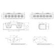 Proiector stroboscopic 12/24V h 32.8x146.5, 6 LED-uri, grila, W117, 898.1 Was