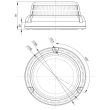 Girofar 12/36V h 78, fi165, 24  LED-uri, 6W, 3 suruburi FT-101 3S RO LED Fristom