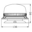 Girofar 12/24V, h92, 36LED-uri, prindere cu magnet, OPTI, ALR0060 TruckLed