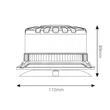 Girofar 12-24V, h103, 16 LED-uri, prindere cu magnet sau 3 suruburi, cablu 3m, cu intrerupator 2 butoane, difuzor transparent, lumina portocalie, 04108 Amio