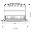 Girofar 12-24V, h103, 16 LED-uri, prindere cu magnet sau 3 suruburi, cablu 3m, cu intrerupator 2 butoane, 04110 Amio