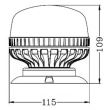 Girofar 12/24V, h110, 36 LED-uri, prindere pe magnet, OPTI ALR0063 TruckLed