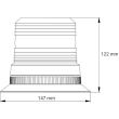 Girofar 12/24V, h122, LED, prindere cu 3 suruburi sau magnet, 01503 Amio