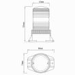 Girofar 12/24V, h131, prindere cu 2 suruburi, 30 LED-uri, CA 7505 Led, 247 Lighting