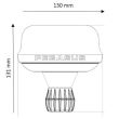 Girofar 12/24V, h131, 8 LED-uri, prindere pe tija flexi, Pegasus 8092/a/F Sacex