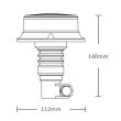 Girofar 12/24V, h140, 18 LED-uri, prindere pe tija flexi, ALR0055 TruckLed