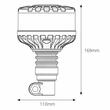 Girofar 12-24V, h169, 16 LED-uri, pe tija flexibila, difuzor transparent, lumina portocalie, 04107 Amio