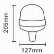 Girofar 12/24V, h205, 16 LED-uri, prindere pe tija fixa, 3 oglinzi, ALR0022 TruckLed