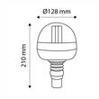 Girofar 12/24V, h210, 40 LED-uri, prindere pe tija flexi, CA6054C 247Lighting