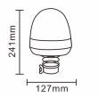 Girofar 12/24V, h241, 24 LED-uri, 20W, prindere pe tija flexi, ALR0020 TruckLed