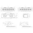 Proiector stroboscopic 12/24V, h32.8 x 146.5, 6 LED-uri, in grila, W117, 899.1  WAS