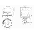Girofar albastru, 12/24V, h126, 9 LED-uri, prindere cu 3 suruburi, FT-150 3S DF N Led Fristom