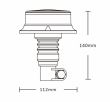 Girofar 12/24V, h140, 18 LED-uri, prindere pe tija flexi, Pico LED Flexi ALR0057 TruckLed