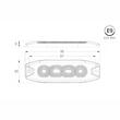 Proiector stroboscopic 4 LED-uri, 12-24V, 12W, galben, 98x30, Slim 02298 Amio