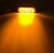 Proiector stroboscopic 12 LED-uri, 112x41x9mm, slim, 12-24V, 36W galben VS-12T