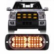 Proiector stroboscopic 10 LED-uri in grila, subtire,12-24V, 20W galben 112x41x9mm VS-20T