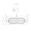 Proiector stroboscopic 4 LED-uri, 12-24V, 12W, galben, 95x30, Slim 03929 Amio