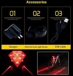 Lampa spate bicicleta 8 LED-uri, 2 Laser functie stroboscopica BS-01