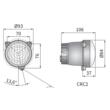 Proiector zi DRL, cu Led, fi 80, 83x60, mufa DT04-02, incastrabil, prindere cu 4 suruburi, Wesem CRC1C 48131.02