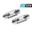 Set 2 becuri sofit SV8.5, C5W, 36mm, LED SMD3570, 12-24V, 3.4W, 400lm, iluminare 180gr, Canbus, Festoon, Vision 83210