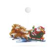 Decor ferestre Sania lui Mos Craciun 45x24cm, 3xAAA, Family Pound 56530B