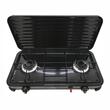 Aragaz portabil camping, cu 2 arzatoare, aprindere piezo, putere 2 x 2.2 kW, consum 320 g/h, capac, Traveler Family 13596 Cattara