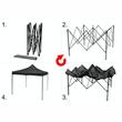 Cort pavilion de gradina, petreceri, metalic, 3x3m, pliabil, antiploaie 600D, gri, 13342 Cattara