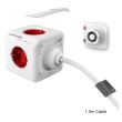 Prelungitor 4 prize cu 2 USB, Schuko, cablu1.5m, PowerCube Allocacoc, P-CUBE-EXTUSB2RD/1.5-ALC