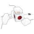 Prelungitor 4 prize cu 2 USB, Schuko, cablu1.5m, PowerCube Allocacoc, P-CUBE-EXTUSB2RD/1.5-ALC