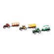 Jucarie set de 3 tractoare rosu, galben si verde cu 3 remorci pentru ferma DISCR20