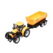 Jucarie set de 3 tractoare rosu, galben si verde cu 3 remorci pentru ferma DISCR20