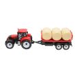 Jucarie set de 3 tractoare rosu, galben si verde cu 3 remorci pentru ferma DISCR20