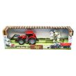 Tractor rosu jucarie cu incarcator frontal si utilaj grebla agricola Farm Truck cr21r