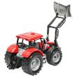 Tractor rosu jucarie cu incarcator frontal si utilaj grebla agricola Farm Truck cr21r