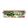 Tractor verde jucarie incarcator frontal+utilaj grebla Farm Truck cr21v