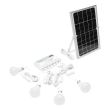 Panou solar 12W, sistem cu baterie 6.4V-5000ah, 4 becuri LED, 1 usb, BK69218